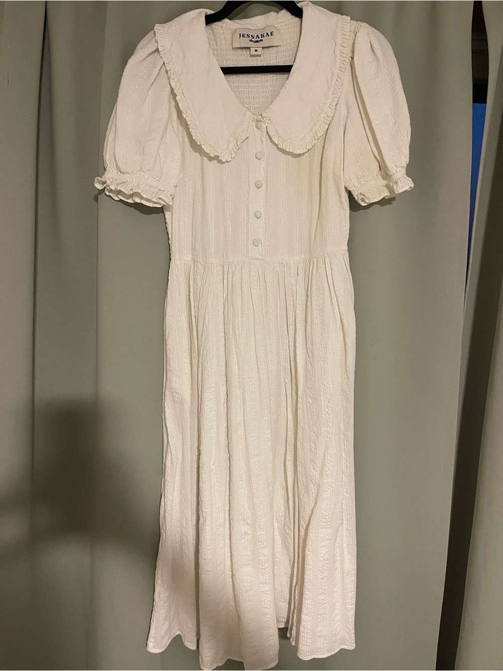 JessaKae Cream Puff Sleeve Midi Dress